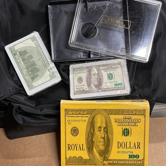 Playing Cards $100 Bill Design, all-plastic 2-decks NEW in Box - Picture 7 of 12